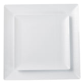 6.5 In. Zen Ridged White Square Plastic Plates | 120 Count